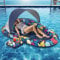 Bouee Piscine Adulte,Matelas Gonflable Piscine,Flottant Hamac Gonflable,avec Auvent,Porte-Boissons,Hamac Gonflable Piscine,Matelas Piscine Gonflable,pour Plage,Partie,Vacances