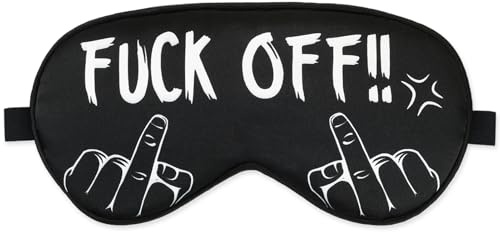 ds. distinctive style Satin-Schlafmaske mit lustigem „Fuck Off“-Mittelfinger-Design Leichte, atmungsaktive Verdunkelungsmaske für Frauen und Männer
