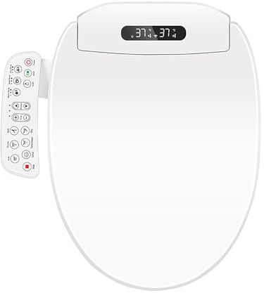 Smart Heated Toilet Seat, Multifunctional Easy Installation Toilet Seat for Bathroom, Hotels and Apartments, 51 cm