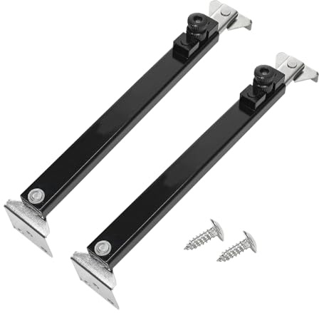 2PCS Casement Window Stay, 321mm Black Stainless Steel Window Hinges Adjustable Telescoping Restrictor with Screws for Home Caravan
