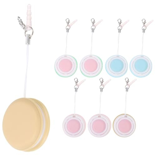 HOMSFOU Screen Wipes and Eyeglass Cleaner 8Pcs Set Microfiber Cloth and Portable Keychain for Mobile Phones and Glasses, Easy to Clean and Quick Drying in Pink Blue Green Khaki