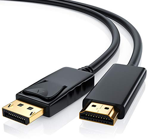 CSL - 5m Câble Full HD Premium Displayport DP sur HDMI High Speed y Compris retransmission Audio - 1080p - Displayport connecteur M pour HDMI connecteur A - certifié - Compatible avec Apple et PC