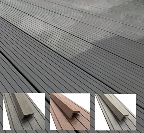 Composite Decking | Grey | Choose from 3 Colours & 11 Sizes | 10 Square Metre Pack | for Gardens & Patios