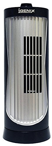 Igenix DF0020 Oscillating Mini Desk Tower Fan, 12 inch - Black/Silver (3)