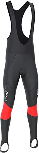 FDX Thermodream - Salopette da ciclismo da uomo, imbottitura 3D, termica, resistente all'acqua, tessuto super Roubaix, antivento, ad asciugatura rapida, pantaloni invernali da ciclismo, leggings da
