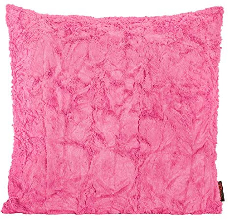 Magma Kissenhülle Fluffy - 50 x 50 cm - Plüsch Kissenhülle Felloptik - sehr flauschig und kuschelig - in vielen Farben, Farbe:Magma_pink_052