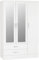 xpress delivery Nevada 3 Door 2 Drawer Mirrored Wardrobe in white