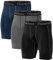 Roadbox 3er Pack Herren Kompressionsshorts, Schnelltrocknendes Baselayer Unterhose Tights Kurz Hose Laufunterwäsche S 3er Pack: Schwarz, Grau, Marineblau