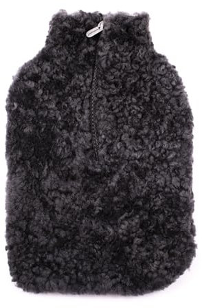 Shepherd of Sweden | Kerri Genuine Sheepskin Luxurious Hot Water Bottle Cover | Large W:22cm x H:34cm (Carbon)
