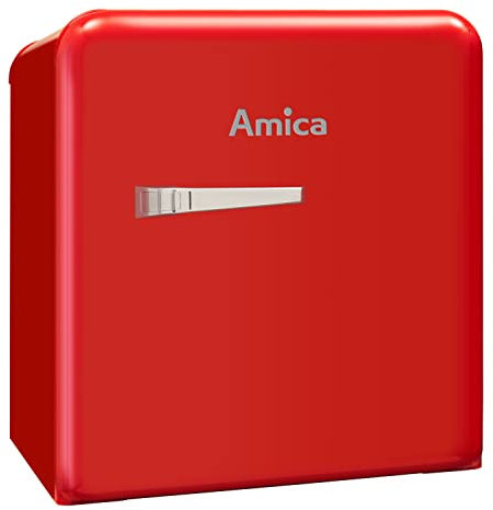 Amica KBR 331 100 R - Nevera portátil (51 x 44 x 51 cm), diseño retro, color rojo