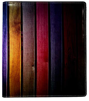 Bunter dehnbarer Bucheinband aus Holz, passend für die meisten Hardcover-Lehrbücher bis 22,1 x 16 cm, selbstklebend, waschbar und wiederverwendbar