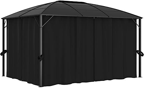 vidaXL Pavillon mit Vorhängen 400 x 300 x 265 cm Anthrazit