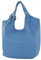 modamoda de T227 Damen Shopper Schultertasche Leder Large handmade in Italy, Farbe:Signalblau
