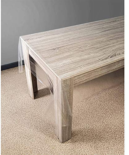 DecoMeister Tischdecke Tischbelag Tischabdeckung Tischtuch Tischfolie Tischplattenschutz Vinyl-Tischdecke Küche abwaschbar Schutzfolie 140x100 cm halbdurchsichtig Glasklar Glatt