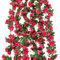 Garisey 6 Pcs 15 m Blume Girlande künstliche Rose Rebe künstliche Blumen hängende Rose Efeu Girlande für Home Hotel Party Hochzeit Bogen Dekoration (Rose rot)