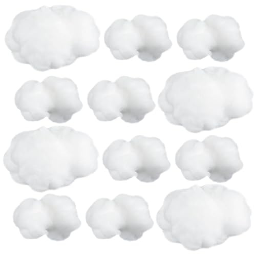 Jetec Accessoires de Nuage Artificiel 3D à Suspendre en Forme de Nuage - Décoration à Suspendre pour scène, fête de Mariage, Spectacle (12, Petite et Moyenne)