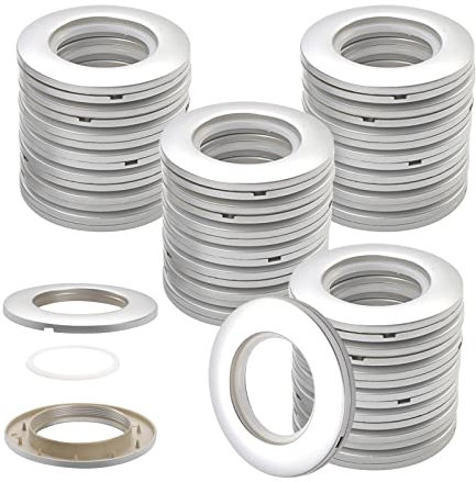 Knpwer 32 anillos de cortina con ojales de plástico de 40 mm, anillos silenciadores a nanoescala, anillos de cortina con ojal para cortina de ventana, cortina de ducha