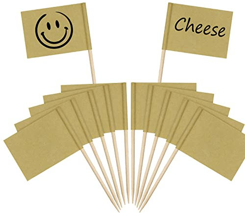 100 Pcs Blank Toothpick Food Flags for Buffets to Write On, Party Food Labels for Buffet Labels, Cheese Board Labels Cheese Labels Sticks Cheese Markers Cocktail Sticks