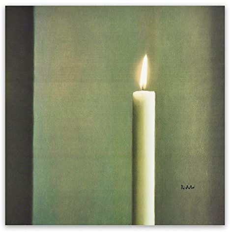 KWAY Gerhard Richter Druck-Poster, Kerze, Leinwand, Wandkunst, Bild, ungerahmt, berühmte Ölgemälde, Reproduktionen, perfekt für Büro und Zuhause, Wanddekoration (30 x 30 cm)