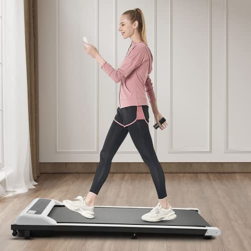 Laufband für Zuhause, Walking Pad Laufband Schreibtisch Treadmill for Home mit Fernbedienung, 600W 1-8km/h/Verstellbar für Lauftraining mit LED Bildschirm | EU Stock
