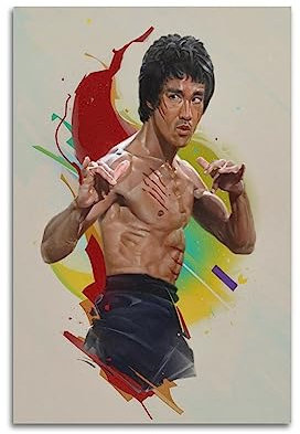 VZRSQZK International Superstar Bruce Lee Poster, dekoratives Gemälde, Leinwand, Wandposter und Kunstdruck, modernes Familienschlafzimmer-Dekor-Poster, 20 x 30 cm