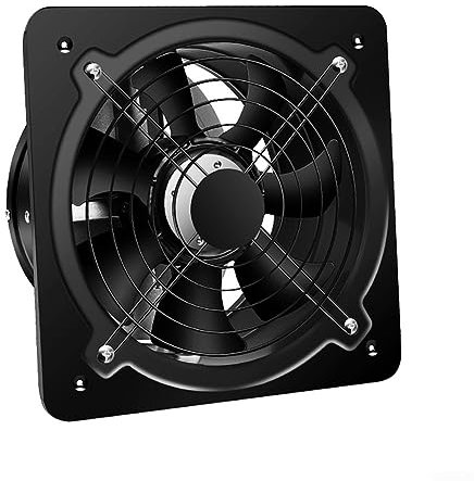 Edelstahl-Abluftventilator, Küche, Ventilator, Öffnung, 100–110 mm, schwarz lackiert, für Werkstätten, Restaurants, Lagerhäuser