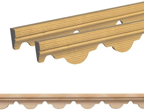 ben+camilla.com Ornament Leiste Holz für Möbel in 20 x 7 x 1000 mm | 2-er Set = 2 Meter | SK-745 mit 3D Girlande Kiefer | Zierprofile Friesenleiste Wandleiste Profilleiste