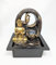 Indoor Buddha Water Fountain – LED Tabletop Zen Fountain with Golden Meditating Buddha & Lotus Feature | 28cm High | Plug Powered – Relaxing Water Feature for Home, Office, Yoga, Meditation JR5196