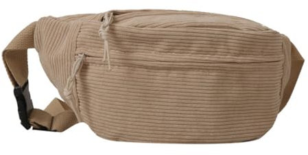 Xuanxi Bauchtasche aus geripptem Samt für Damen, Teenager und Erwachsene, große Kapazität, vielseitig für Sport und Reisen, kaki, Without pendant