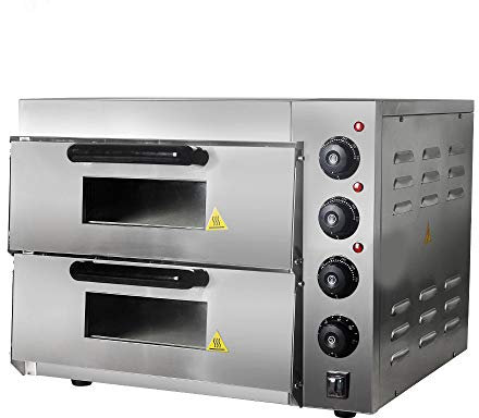 Forno Da Forno Commerciale A Doppio Strato, Con Forno Per Pizza Forno Elettrico Per Pane E Pollo Arrosto In Pietra In Acciaio Inossidabile