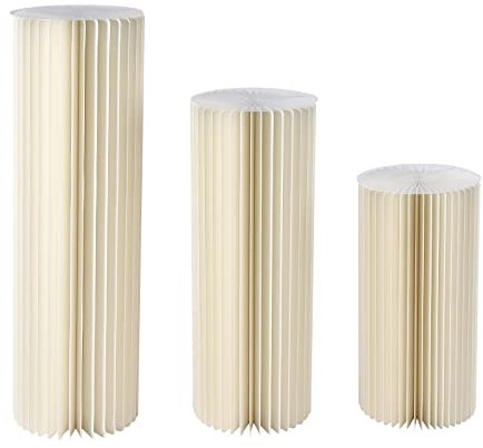 AOOUNGM Hochzeit Karton Blumensäule Vasen,3 Stück Karton Vasen,Faltbarer Blumenständer Dekosäule,Mittelstücke Karton Vasen für Hochzeiten,Weiß Zylinderförmige Blumenständer für Party
