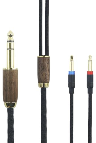 NewFantasia 6.35mm Audio Cable Replacement Upgrade Cable Compatible with Denon AH-D7200 AH-D7100 AH-D9200 AH-D5200, for Focal Elear Headphone 6N OCC Copper Silver Plated Cord Walnut Wood Shell