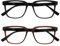 OPULIZE LEO Lesebrille - 2er-Pack - Großes Rechteckiges Gestell - Schwarz, Braun - Herren Damen - Federscharniere - RR55-12 - +1.50