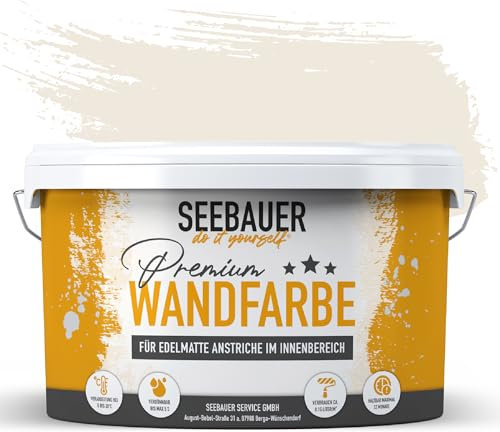SEEBAUER diy Peinture murale beige pour intérieur (No. 003 Orchid Dream 5,0 Litre) Tons beiges haute opacité