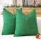 Artscope 2er Set Kissenbezug Einfarbig Wurfkissenbezug Leinen Kissenbezüge 45x45 cm Moderne Dekokissen Kissenhülle Set Kissen Fall für Sofa Schlafzimmer Zuhause Dekor Weihnachtsgrün
