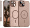 YUANDMI iPhone 14 Plus Hülle mit MagSafe, Hanyhülle iPhone 14 Plus Magnetisch Matte Touch Kameraschutz, Anti-Gelb rutschfest Kratzfest Schutz Stoßfest Hülle für iPhone 14 Plus Braun