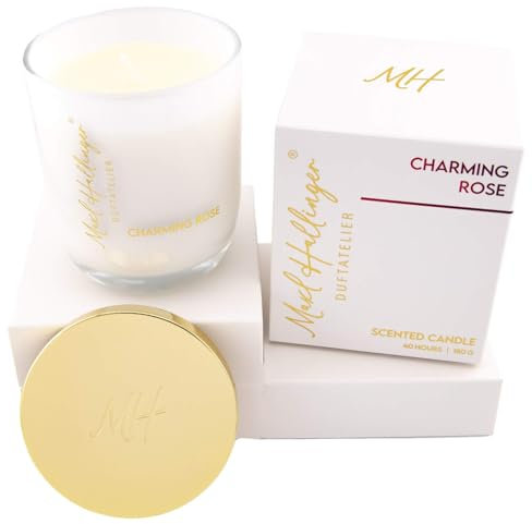 Hallingers Charming Rose - Duftkerze aus Sojawachs bis 40h Maxl Hallinger Duftatelier, scented candle, Duftkerzen im Glas (Glas & Karton) - Geschenkideen Weihnachten & Geschenke Adventskalender | Gebu