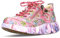 Laura Vita Damen Sneaker floral Leder mit Reißverschluss Gummisohle NIKITO-62, Größe:37 EU, Farbe:Rosa