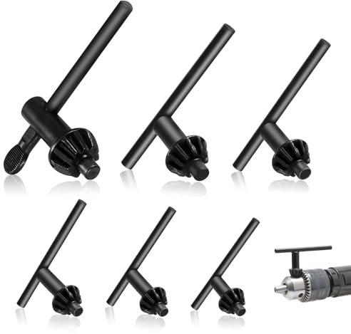 6 Pcs Drill Chuck Key Set, Replacement Drill Chuck Keys, Universal Impact Hand Drill Key Press Wrench Chucks for 4mm 6mm 10mm 13mm 16mm 20mm Drill Chucks
