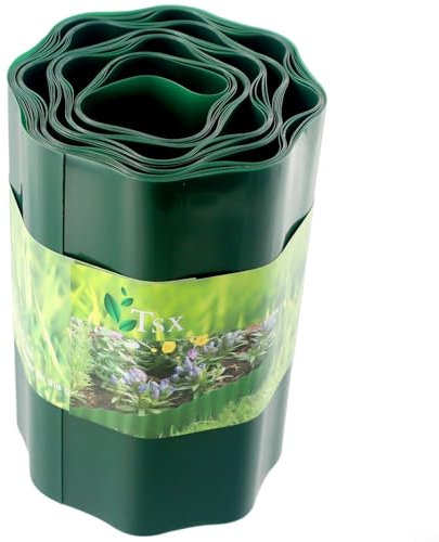 Zilimontt Rotolo di plastica per bordi del prato da giardino, per prati, aiuole, pietre, proteggere erba, terreno, piante, aiuole, fai da te, esterni, paesaggistica, rotolo di plastica (20 cm x 9 m)