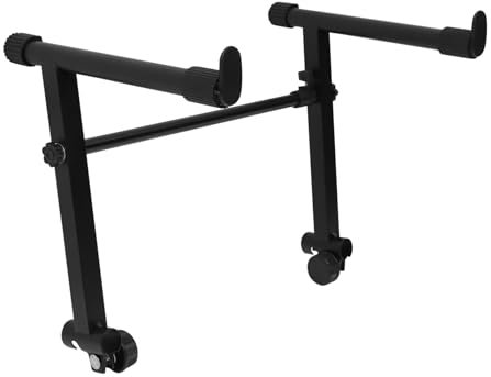 1Ensemble Support de Clavier Électronique à Double Embase Stand Pratique pour Pianos Numériques Matériau Solide Installation Facile Design Compact et Polyvalent Couleur