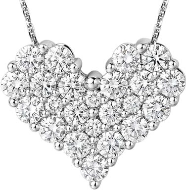 Epinki Echtgold Schmuck Kette Damen Zart 14 Karat Weißgold 585, Herz Anhänger Damenkette mit Labor Erstellt Diamant Weiß, Halsketten für Frauen 14K Gold