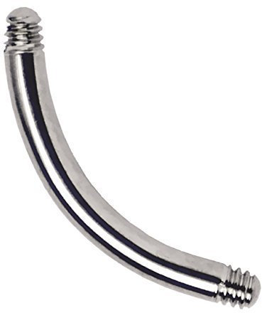 Modern Nature Piercing-Schmuck Intim Piercing gebogener Titan Stab in 1,6 x 16 mm ohne Kugeln