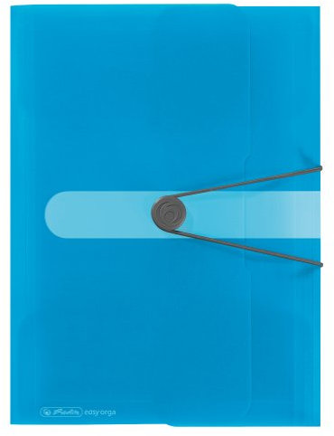 Herlitz 11206414 Gummizugmappe 3er Pack PP A4 transparent blau