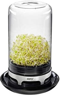 GEFU Sprossenglas BIVITA - Keimglas für Sprossen und Keimlinge - Sprossen Keimgerät aus Glas mit integrierter Belüftung