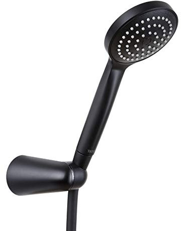 TATAY Kit Alcachofa Ducha Verona con Soporte y Manguera 1.5M, 10 cm de Diámetro, de ABS, 1 posición, Sistema de Ahorro de Agua y Antical, Fácil Limpieza, Negro