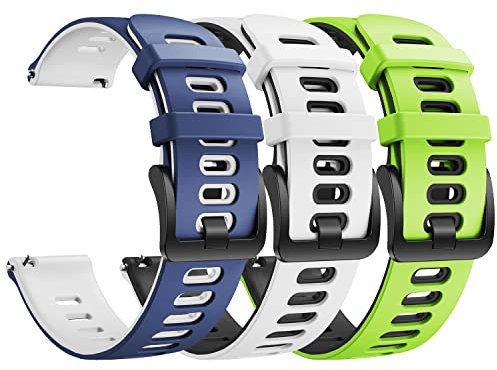 ANBEST Compatibile con Garmin Vivoactive 3/Venu/Forerunner 245 Cinturino, 20mm Cinturino in Silicone Ricambio Bracciale per Galaxy Watch 4/Galaxy Watch Active 2 Smart Watch, 3-PACK