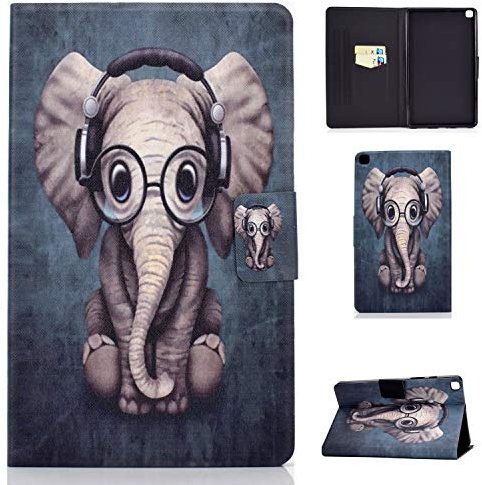 Aswant Funda para Samsung Tab A7, Galaxy Tab A 2020 10.4 pulgadas PU Funda de cuero Flip Tablet Carcasa con para Samsung Galaxy Tab A 10.4 pulgadas 2020 SM-T500/SM-T505 - Elefante