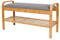 Lumaland Schuhregal aus Bambus mit Sitzbank + 1 Ebene - 90x50x30 cm Grau