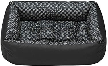 SuperKissen24. Hundebett Hundekorb Hundesofa Tierbett für Kleine, Mittlere und Grosse Hunde - Waschbar - Größe M - Louis Black